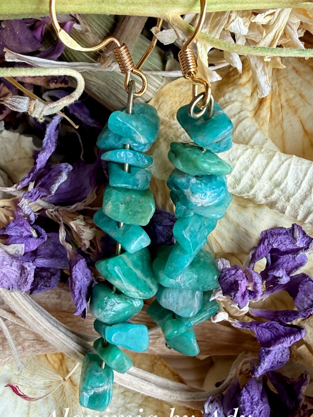 Handmade amazonite Green Chip Dangle Earrings - Women Jewelry